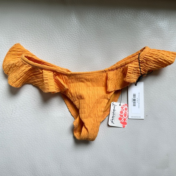 Montce Mari Scrunch Uno Ruffle Bikini Bottom Yellow XS - Picture 3 of 7